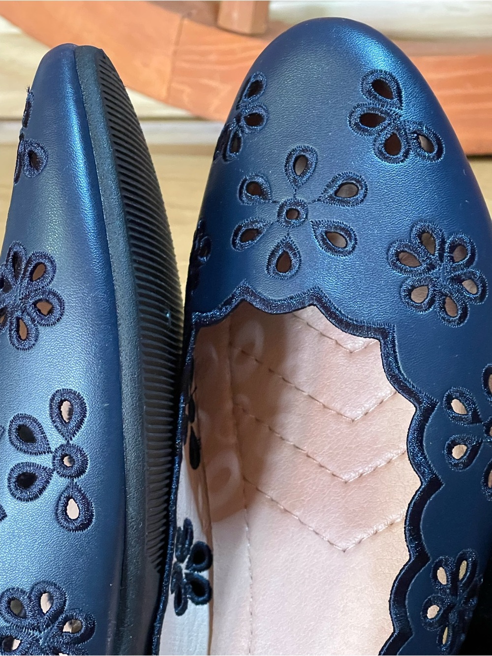 NWOB Vegan Leather Navy Blue Ballet Flats / Comfort Loafers  /US Sz 11- UK Sz 42